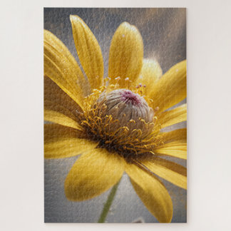 Quebra-cabeça Floração Dourada – Arte de Fotografia Macro de Flo