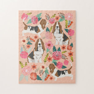 Quebra-cabeça Florais de Cachorro Basset
