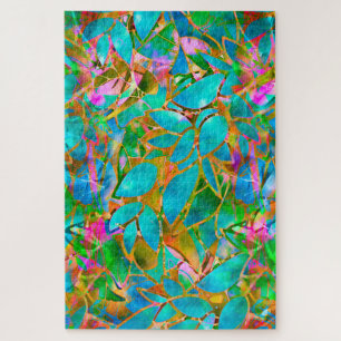 Quebra-cabeça Floral Abstrato Vidro Estreito