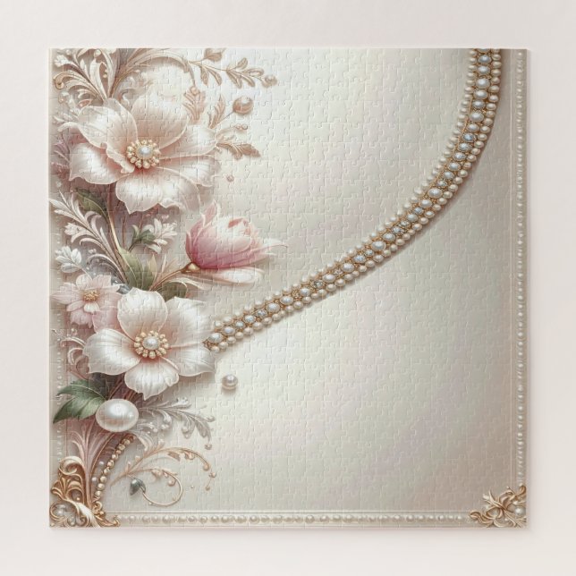 Quebra-cabeça Floral and Pearl Embellishments Jigsaw Puzzle (Vertical)