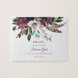 Quebra-cabeça Floral De Burgundy É Minha Flor Branca
