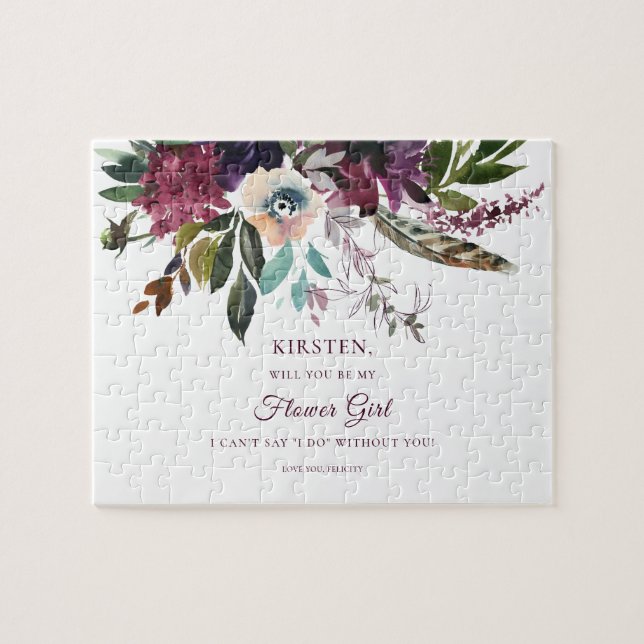 Quebra-cabeça Floral De Burgundy É Minha Flor Branca (Horizontal)