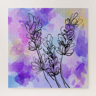 Quebra-cabeça Floral de Lavanda abstrato
