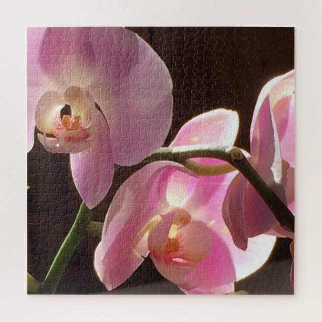 Quebra-cabeça Floral de Orquídea Rosa (Vertical)