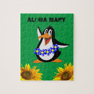 Quebra-cabeça Floral de Pinguim de Girassol