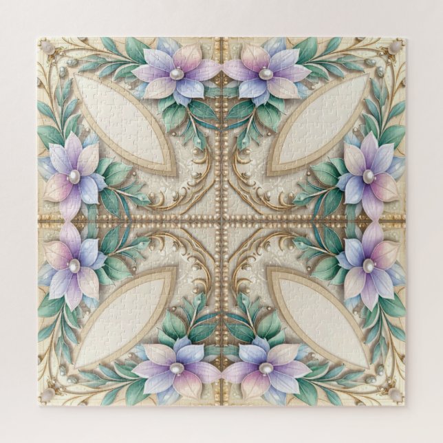 Quebra-cabeça Floral Decorativo (Vertical)