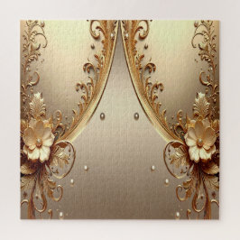 Quebra-cabeça Floral Dourado Ornamentado