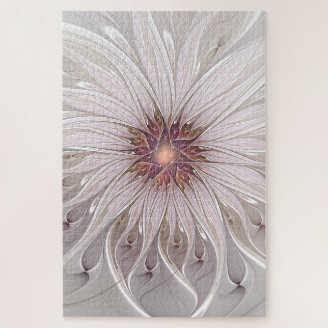 Quebra-cabeça Floral Fantasy, Abstrato Moderno Pastel Flower (Vertical)