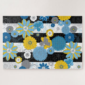 Quebra-cabeça Floral grande 20x30 para Pessoas ceg