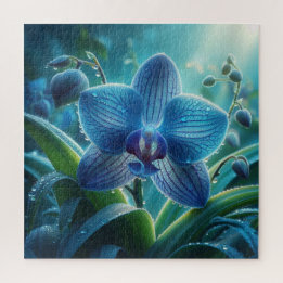 Quebra-cabeça Floral Orquídea Azul