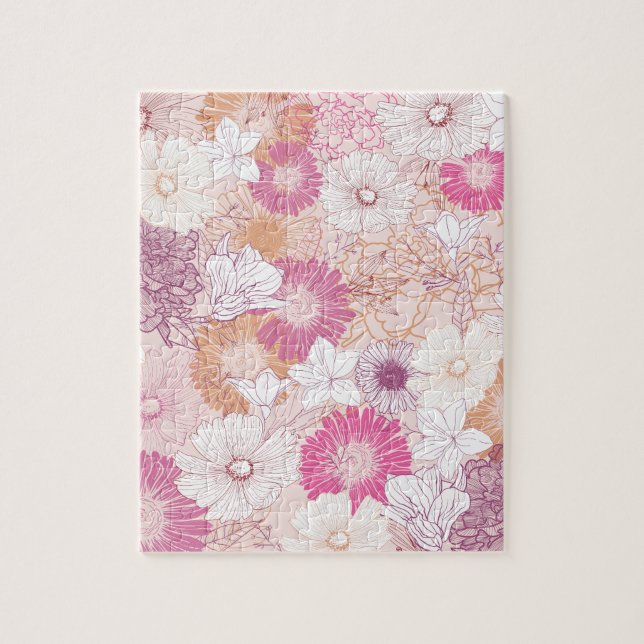 Quebra-cabeça Floral Sem Costura  (Vertical)