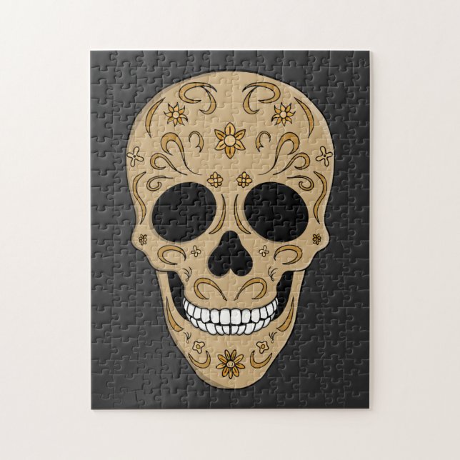 Quebra-cabeça Floral Sugar Skull Dia de los Muertos (Vertical)