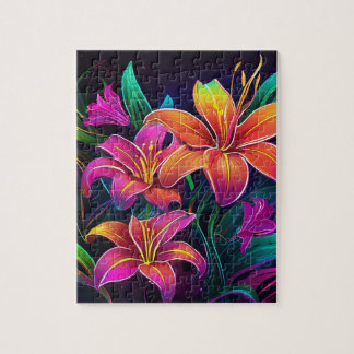 Quebra-cabeça Floral Vibrante, Jogo de Quebra-cabe