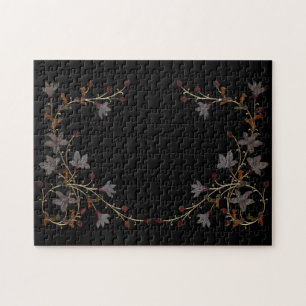 Quebra-cabeça Flores Art Déco em Preto