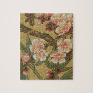 Quebra-cabeça Flores Asiáticas Japonesas de Cerejeira Vintage