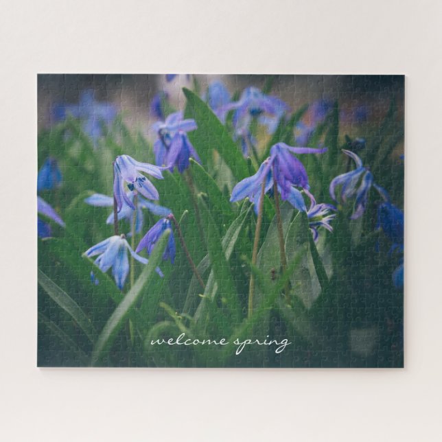 Quebra-cabeça Flores azuis no primavera (Horizontal)