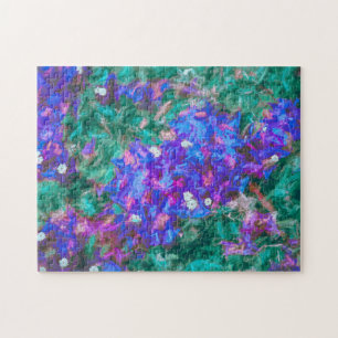 Quebra-cabeça Flores Azul Bougainvillea Watercolor Floral