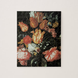 Quebra-cabeça Flores Barrocas Vintage, Tulipas e Rosas em Vase