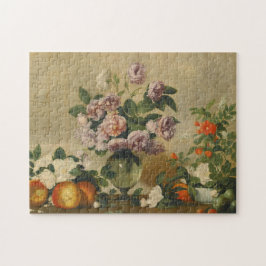 Quebra-cabeça Flores Brancas e Rosa (Pêonias Ainda Vidas)