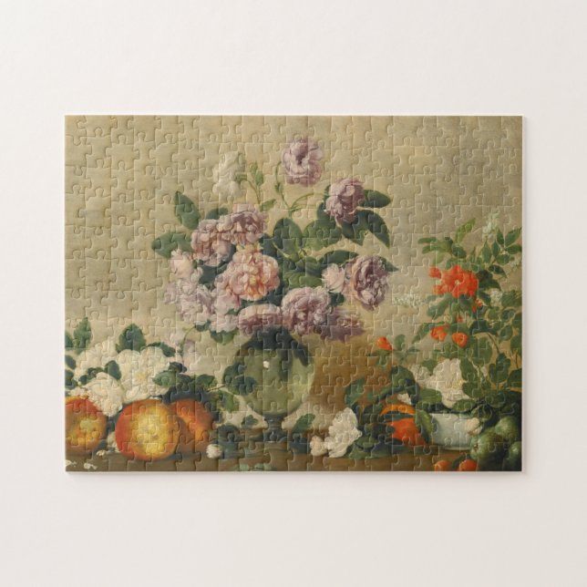 Quebra-cabeça Flores Brancas e Rosa (Pêonias Ainda Vidas) (Horizontal)