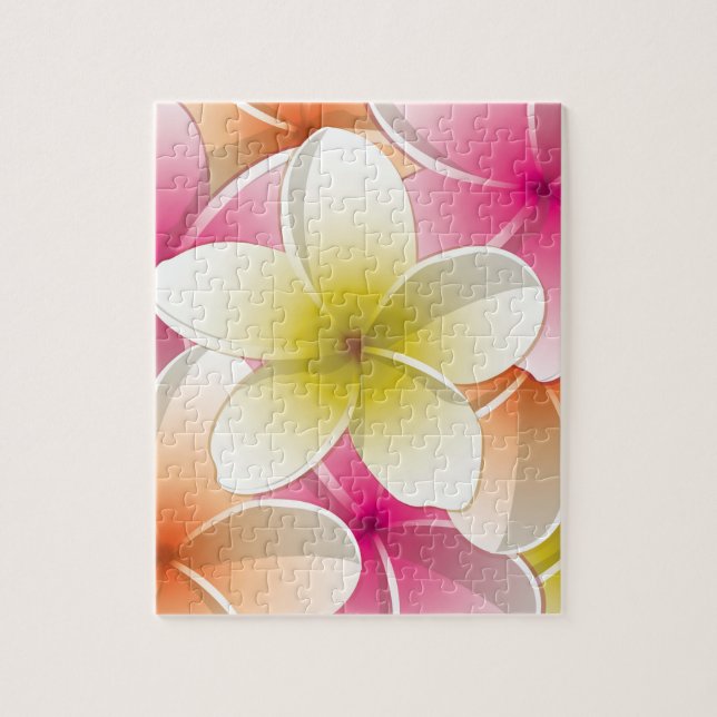 Quebra-cabeça Flores Brilhantes Frangipani/ Plumeria (Vertical)