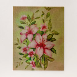 Quebra-cabeça Flores Coloridas Pintadas Com Fundo Acrílico