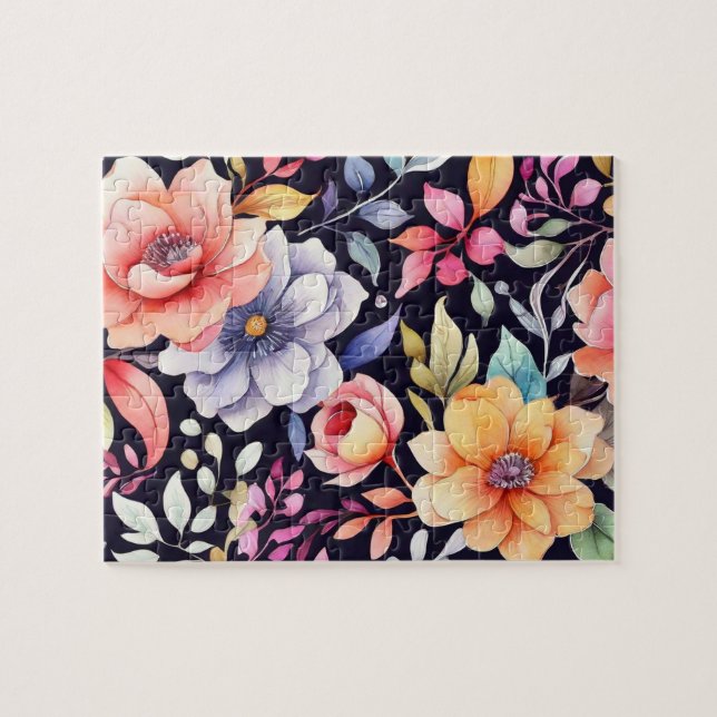 Quebra-cabeça Flores Cor-de-Água Rosa (Horizontal)