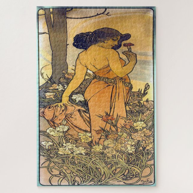 Quebra-cabeça Flores - Cravagem: Arte Nouveau por Mucha Ed.2 (Vertical)