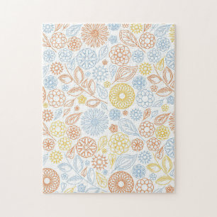 Quebra-cabeça Flores De Abstrato De Presente Xmas Em Branco