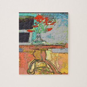 Quebra-cabeça Flores de abstrato na Mesa