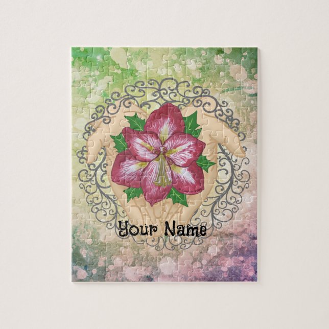Quebra-cabeça Flores de Amarílis nas Mãos (Vertical)