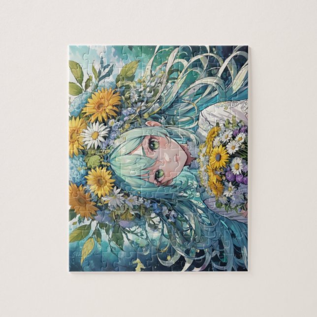 Quebra-cabeça Flores de anime (Vertical)