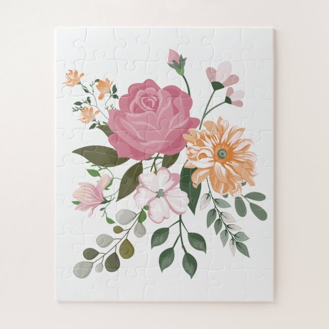 Quebra-cabeça Flores de aquarela (Vertical)