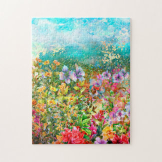 Quebra-cabeça Flores de Aquarela