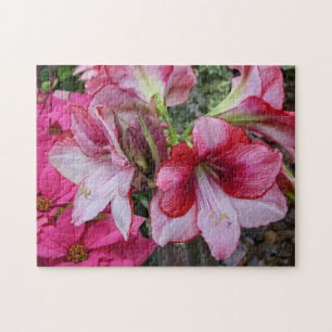 Quebra-cabeça Flores de Férias Vermelhas Amaryllis e Poinsettia