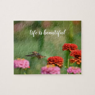 Quebra-cabeça Flores de Hummingbird Zinnia