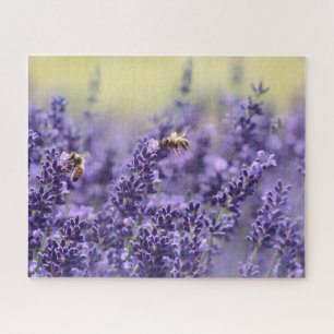 Quebra-cabeça Flores de lavanda e abelhas