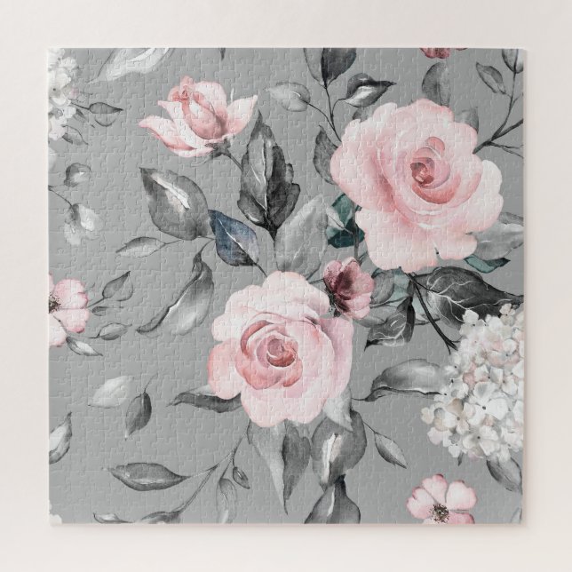 Quebra-cabeça Flores de Mola Deixam a Mão Desenhada (Vertical)