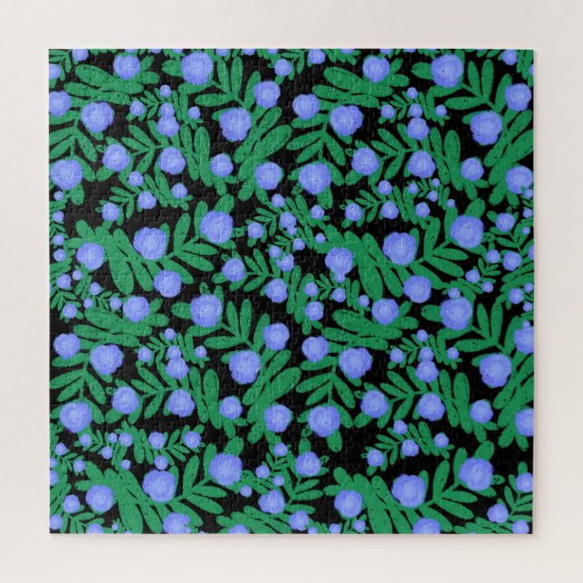 Quebra-cabeça Flores De Púrpura Leve E Plantas De Folha Verde (Vertical)