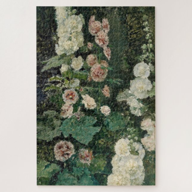 Quebra-cabeça Flores de Rosa Hollyhock (Vertical)