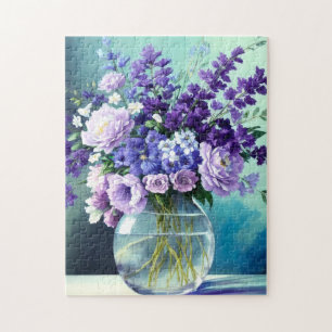 Quebra-cabeça Flores De Roxo Quimérico Num Vaso