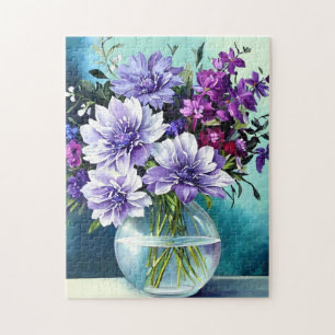 Quebra-cabeça Flores De Roxo Quimérico Num Vaso