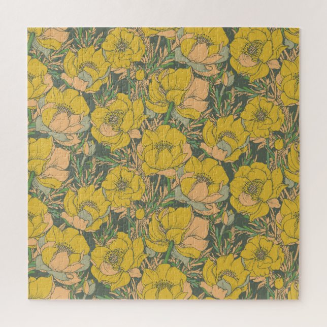 Quebra-cabeça Flores de Trollius Primavera gráfico (Vertical)