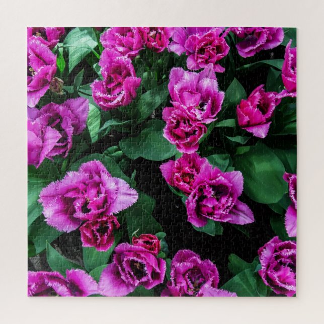 Quebra-cabeça Flores de tulipas rosa (Vertical)
