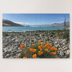 Quebra-cabeça flores do lago tekapo