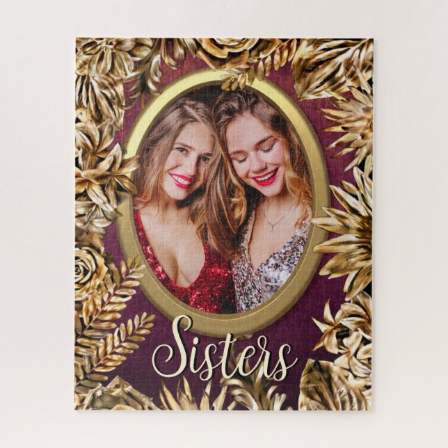 Quebra-cabeça Flores Douradas de luxo elegantes adicionam suas i (Vertical)