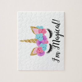 Quebra-cabeça Flores Douradas Garotas do Unicórnio Mágico