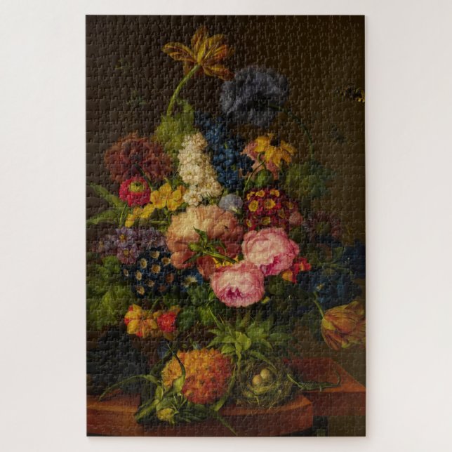 Quebra-cabeça Flores e ananás em uma Entablatação (Vertical)