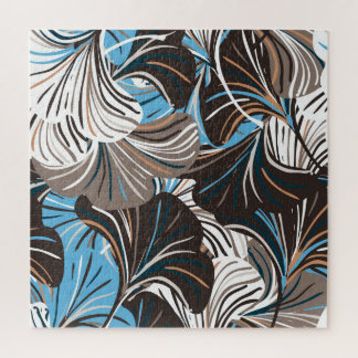 Quebra-cabeça Flores e Folhas em estilhaços: Floral de Vintage.