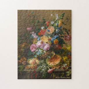 Quebra-cabeça Flores e Fruta Vintage Painting Family Kids Art